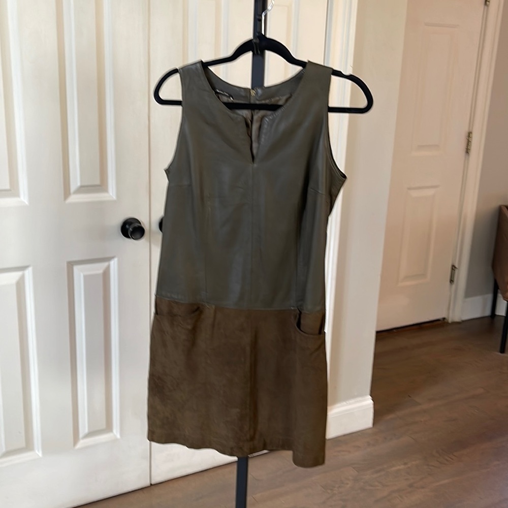 Massimo Dutti Leather Dress Size M